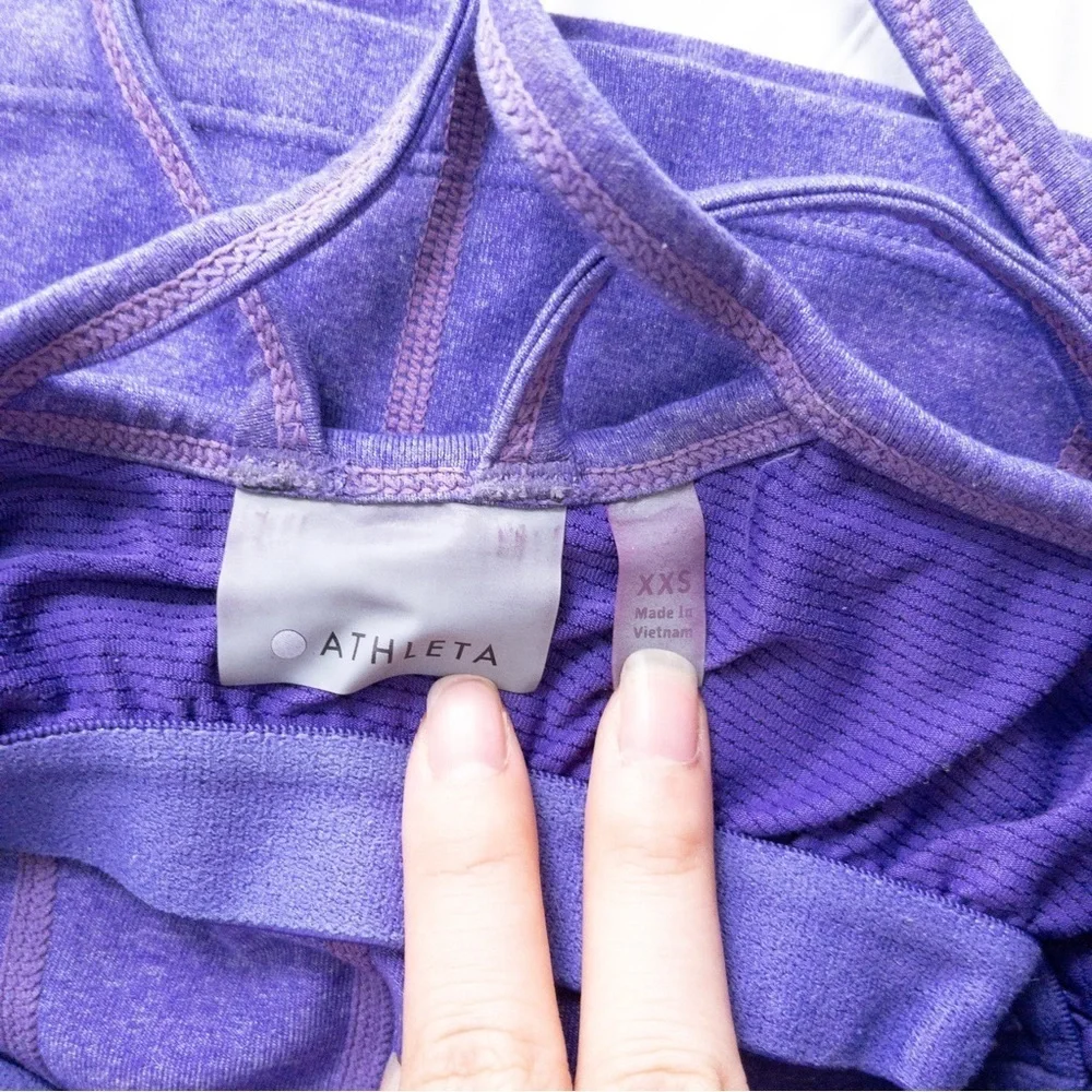Athleta Empowerment Strappy Back Tank XXS Purple Yoga Athletic Sporty - Picture 3 of 8